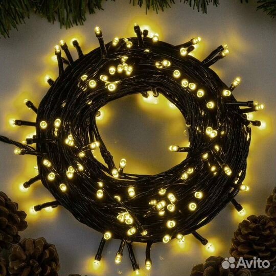 Гирлянда на елку теплый свет (5 размеров)