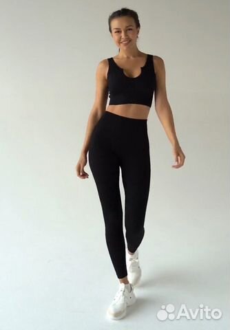 Комплект для фитнеса лосины и топ новый S-M