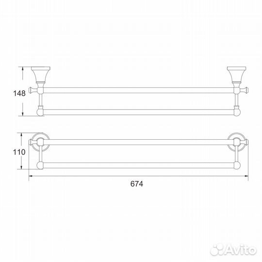 Полотенцедержатель Rose RG1927E, золото