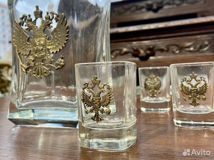 Набор ликеро-водочный герб РФ