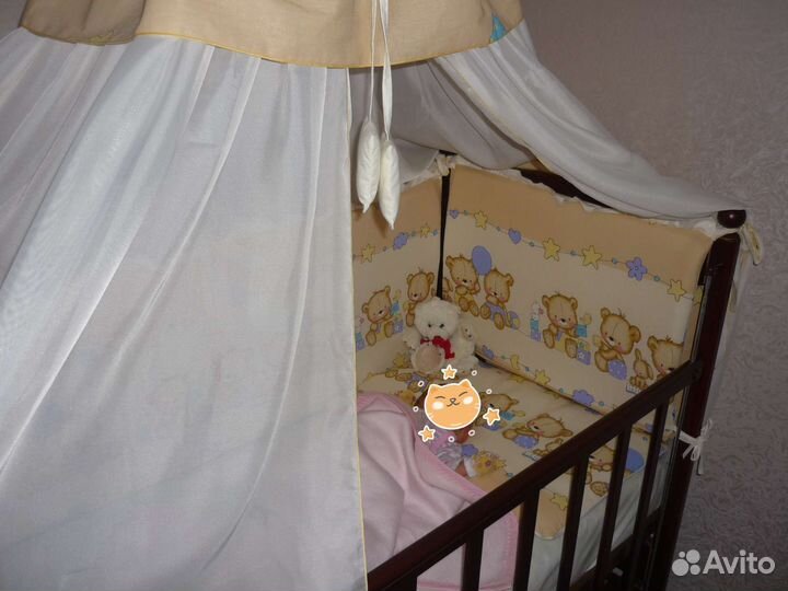 Комплект с бортиками и балдахином