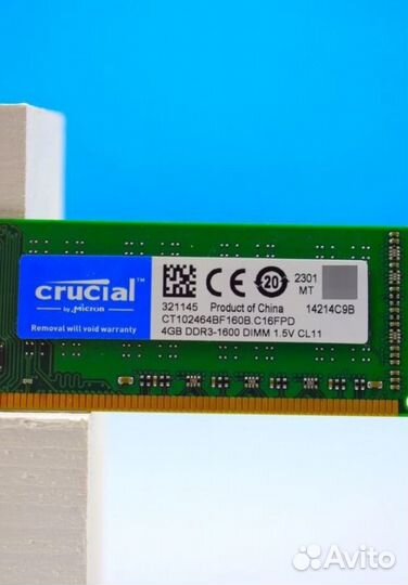 Crucial Оперативная память DDR3 4 GB 1600Mhz Dimm
