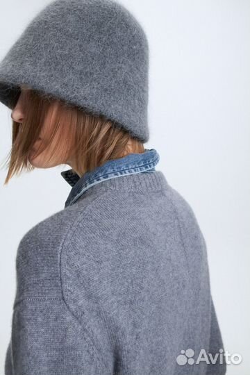 Панама из ангорской шерсти lime