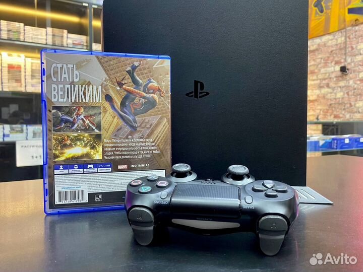 PS4 Slim 500 + диск Человек-Паук (гарантия, чек)