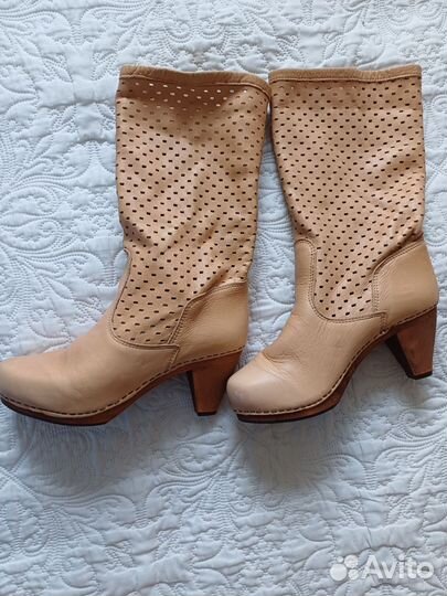 Сапоги-клоги, натуральная кожа