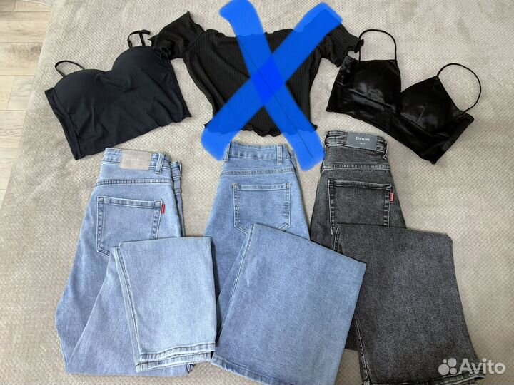 Джинсы топы тренч 42 44