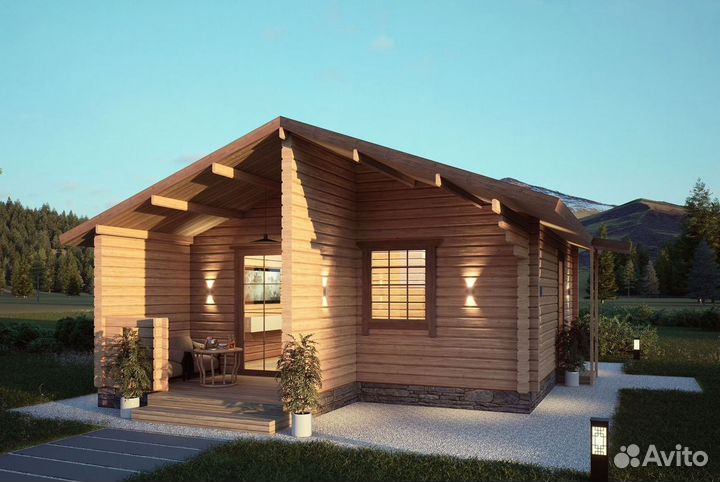 Всесезонный дом из бруса, евродвушка