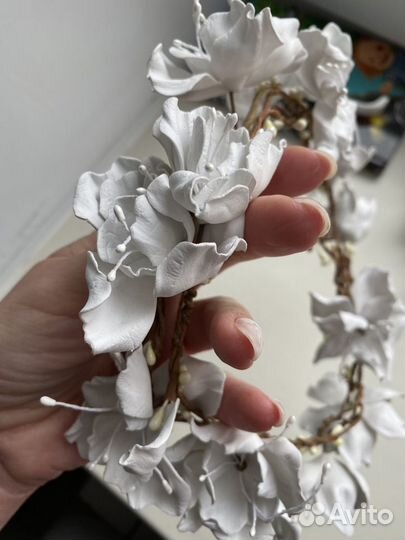 Ободок венок из цветов фоамирана