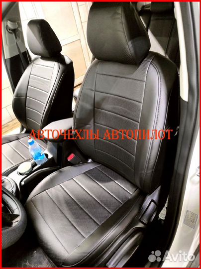 Чехлы Автопилот Kia Seltos из экокожи чёрные Класс