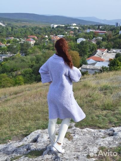 Вязаное пальто кардиган