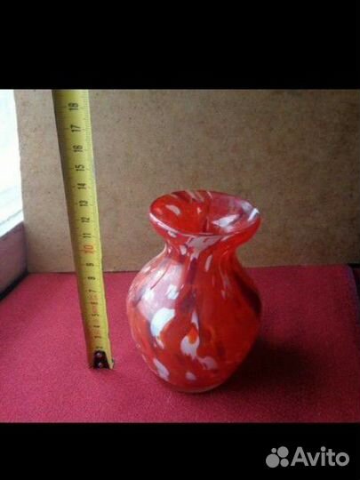 Ваза цветное красное рубиновое стекло СССР