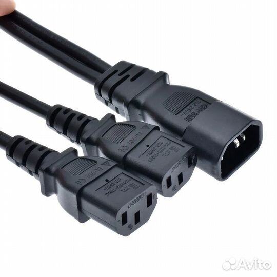 Кабель-разветвитель Y типа IEC 320 C14 на 2 x C13