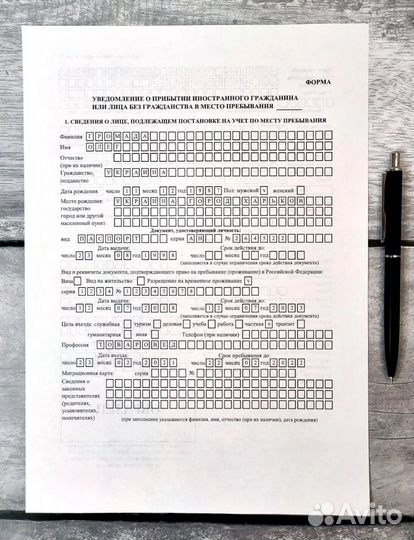 Заполнение бланков для регистрации иг