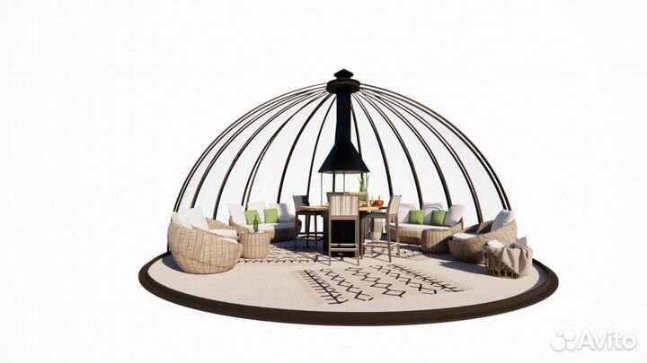 Купольная беседка. Беседка с грилем
