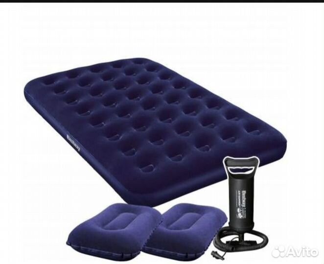 Матрас надувной с двумя подушками + насос