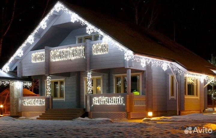 Украшение гирляндами, украшение на новый год