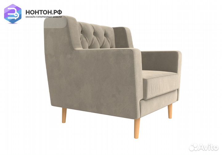 Кресло Брайтон Люкс микровельвет бежевый