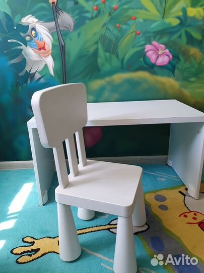 Пеленальный комод белый,стол и стул Икея