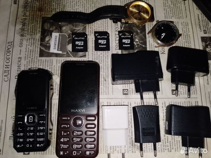 Телефоны, адаптеры, часы, переходники