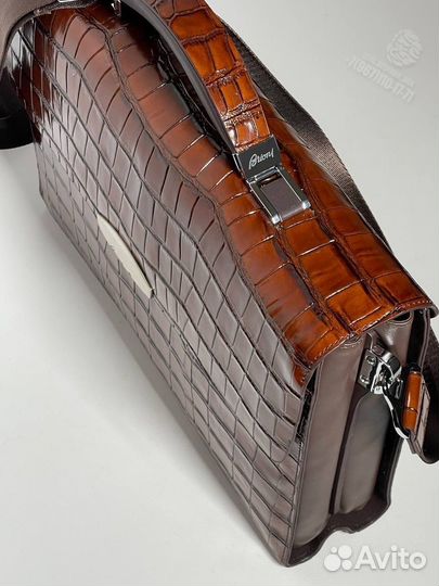 Мужской кожаный портфель Brioni