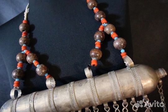 Винтаж старое колье бусы ожерелье шкатулка тайник