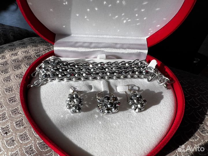 Браслет, серьги, кольцо
