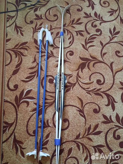 Детские лыжи+лыжные палки