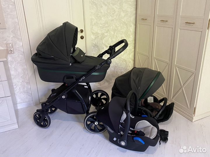 Коляска tutis uno 3 в 1 Pistachio в подарок комбез