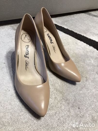 Туфли женские лодочки 37 размер бежевые экокожа