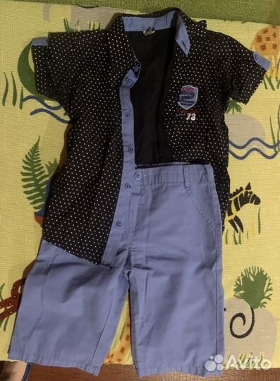 Косиюм рубашка и шорты на мальчика 110-134