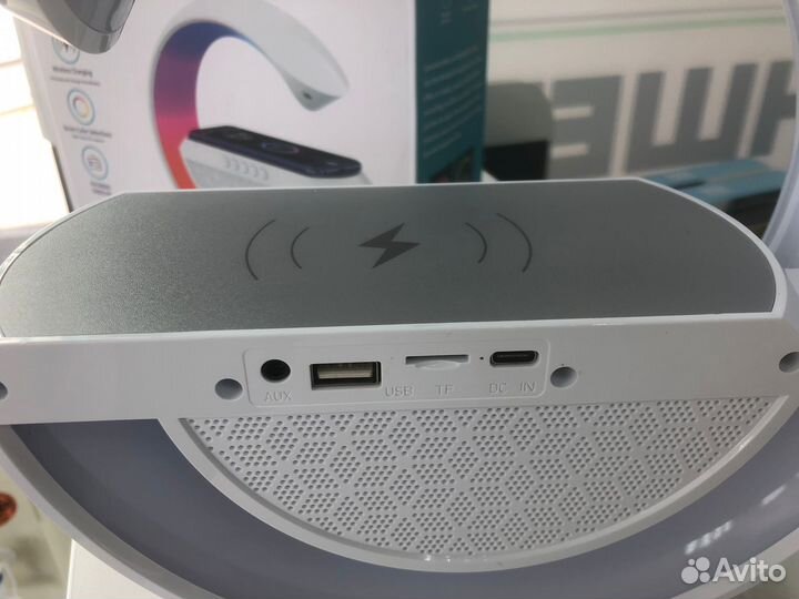 Блютуз колонка/ Беспроводная зарядка/ светильник