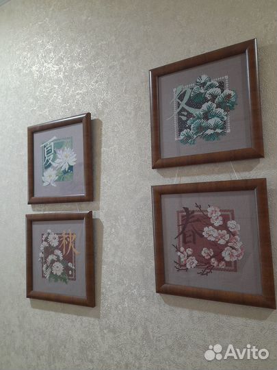 Картина вышитая крестиком, ручная работа