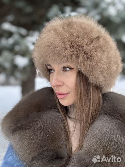 Повязка на голову из натурального меха под Соболь