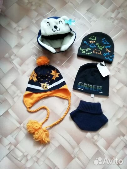 Шапка для мальчика 4-5 лет, 5шт