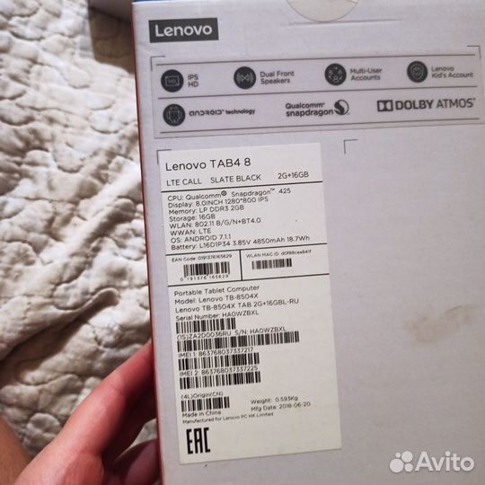 Планшет lenovo TB-8504X