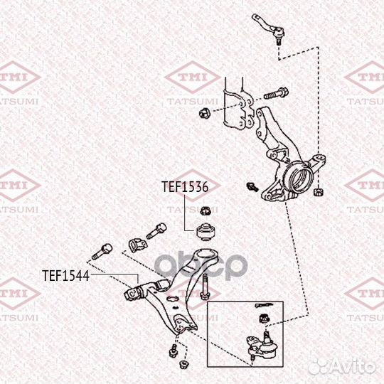 Сайлентблок рычага toyota sienna 03- TEF1536 TA