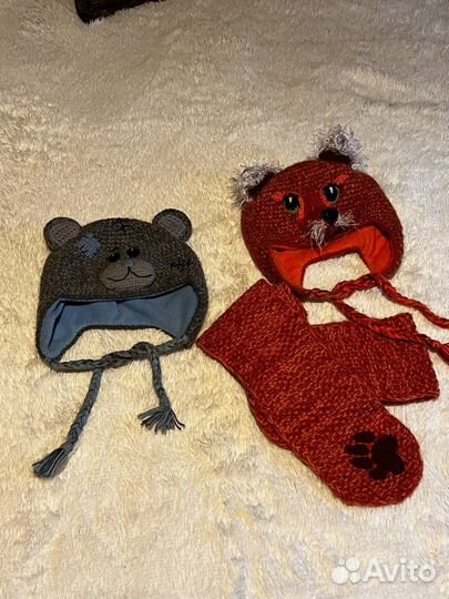 Шапка зимняя теплая ручная работа