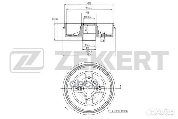 Барабан торм. зад. renault clio i, ii 97, loga
