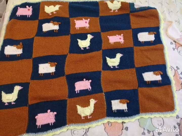 Плед детский вязаный ручная работа