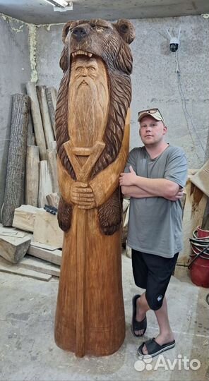 Садово парковая скульптура резьба по дереву