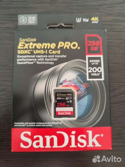 Карта памяти sdxc 256Gb Sandisk Extreme Pro флешка