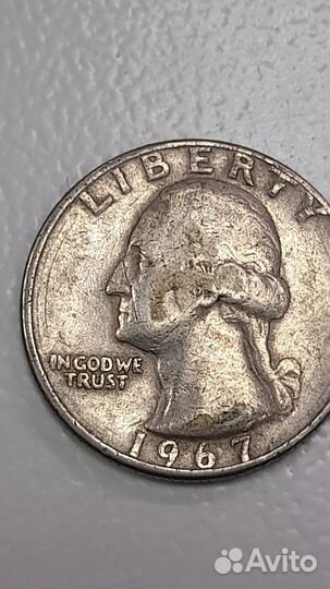 Монета перевертыш либерти 1967года