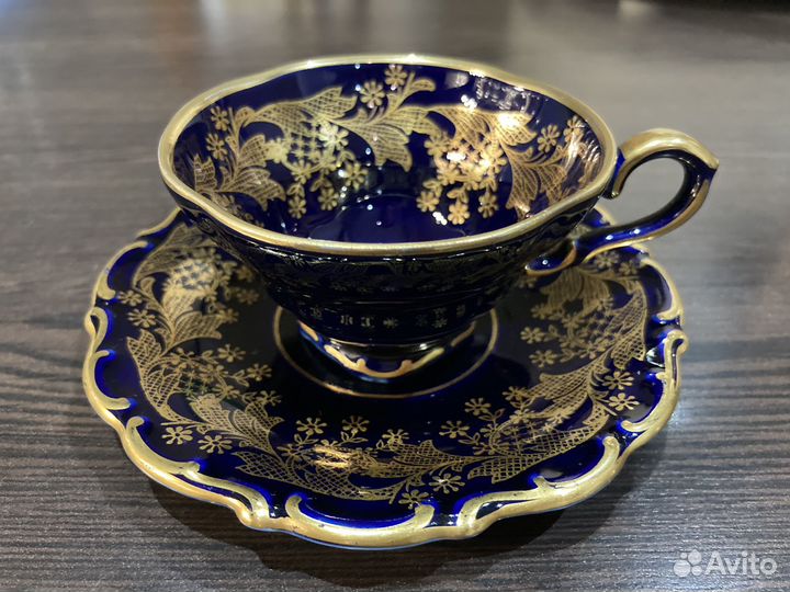 Фарфоровая кофейная пара Кобальт Lindner