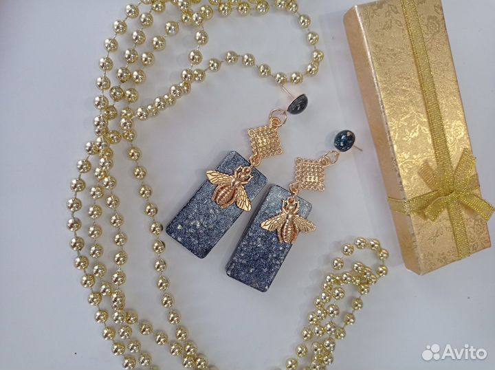 Серьги из эпоксидной смолы