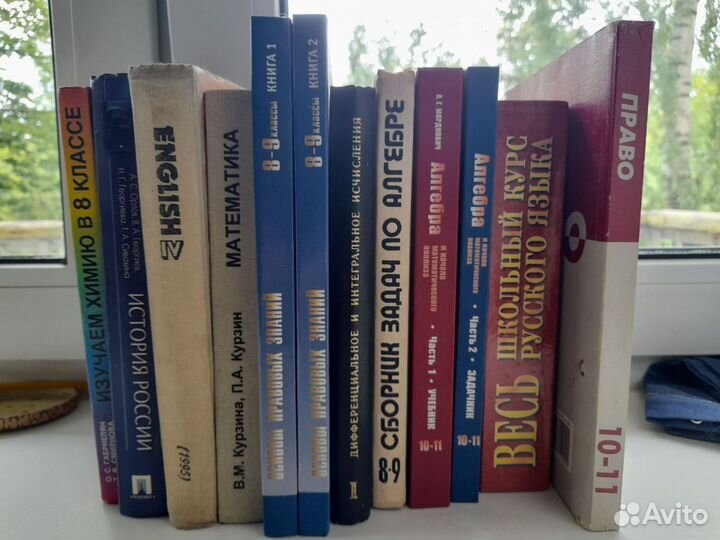 Школьная литература по алгебре, русскому и т. д