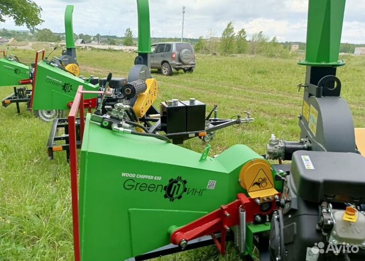 Измельчитель веток greenпинг wc630 Pro на прицепе