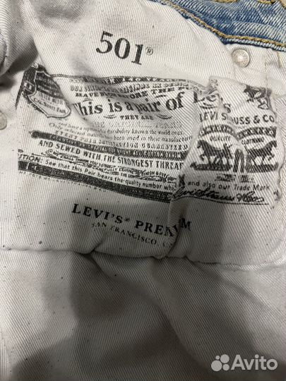 Джинсы levis 501 w28 l30