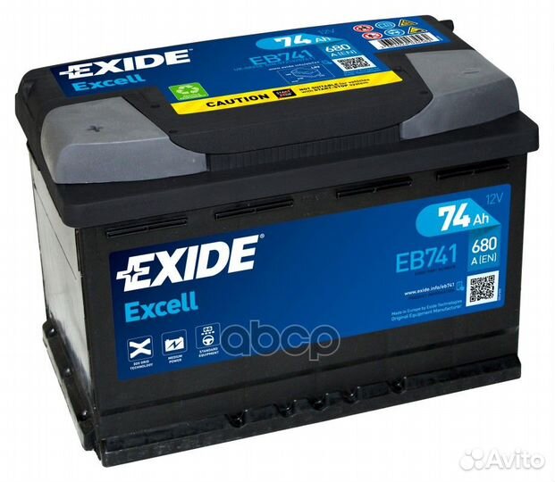 Exide EB741 excell аккумуляторная батарея 19.5