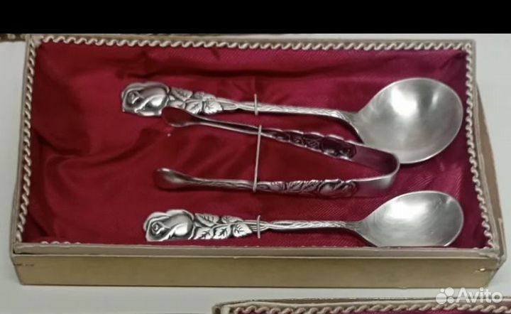 Десертные наборы ложек вилок щипцы с розой