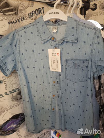 Рубашка на клепках на мальчика/ вещи пакетом